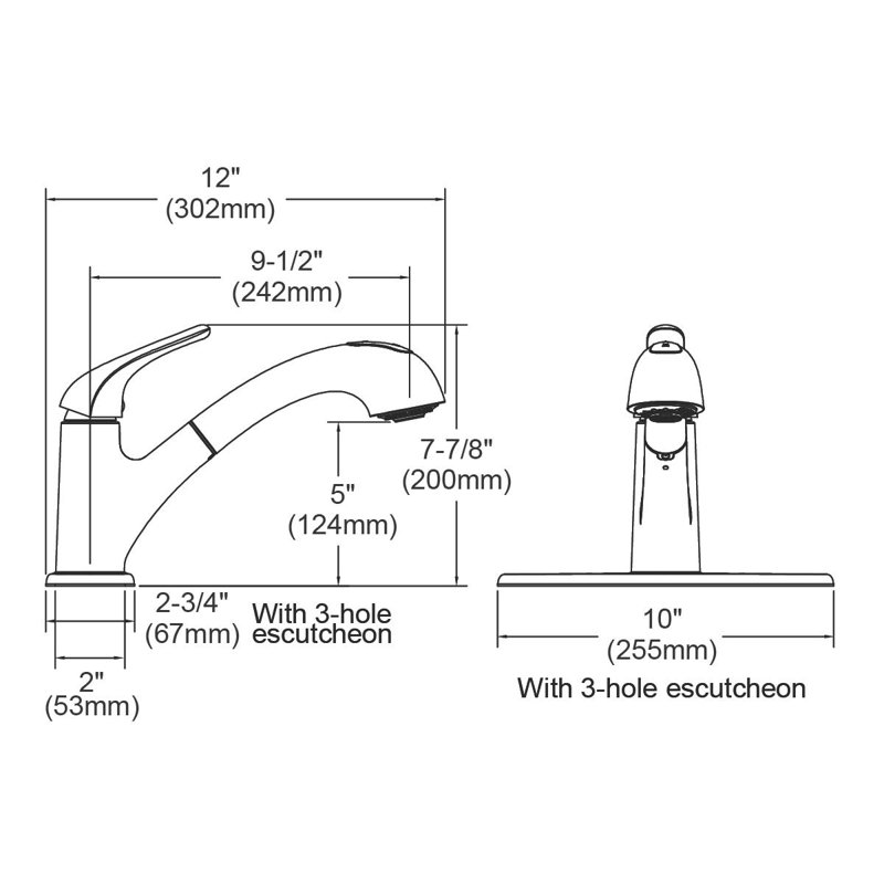 Pull Out Single Handle Kitchen Faucet, Chrome