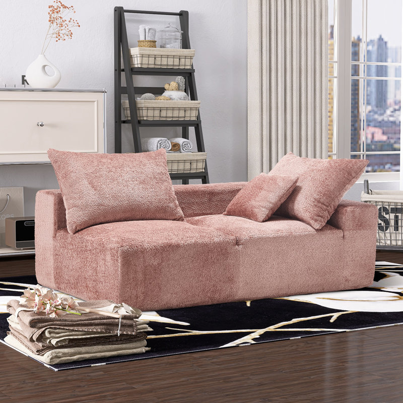 Canapé 2 places en méridienne avec coussins Chaise Lounge, Rose