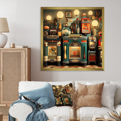 Nostalgic jukebox Tunes 3 - Jukeboxes, art mural sur toile