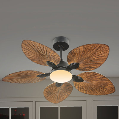42" Tropical Smart Ceiling Fan With LED Lights And Remote/App Control