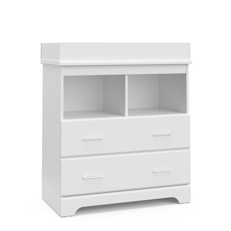 Commode à langer 2 tiroirs Brookside, Blanc