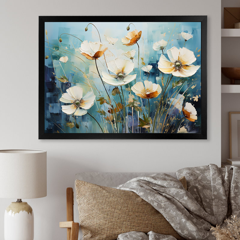 «Misty Flower Meadows I» sur toile, H 30 po x l 40 po x P 1,5 po, Cadre simple noir