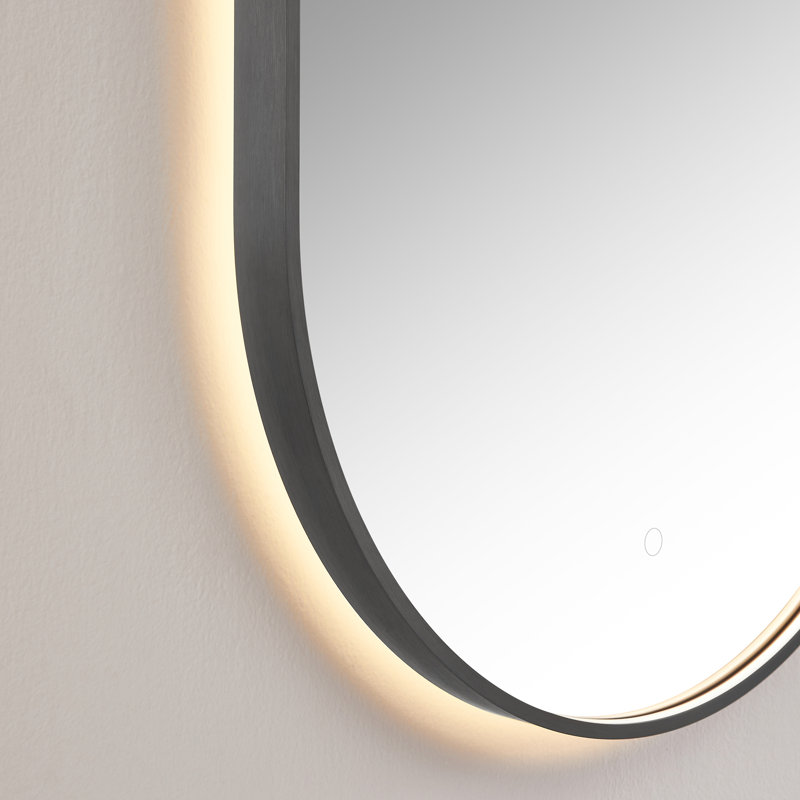 Miroir mural de salle de bain / meuble-lavabo moderne avec cadre 24 po x 36 po Loma, Métal industriel
