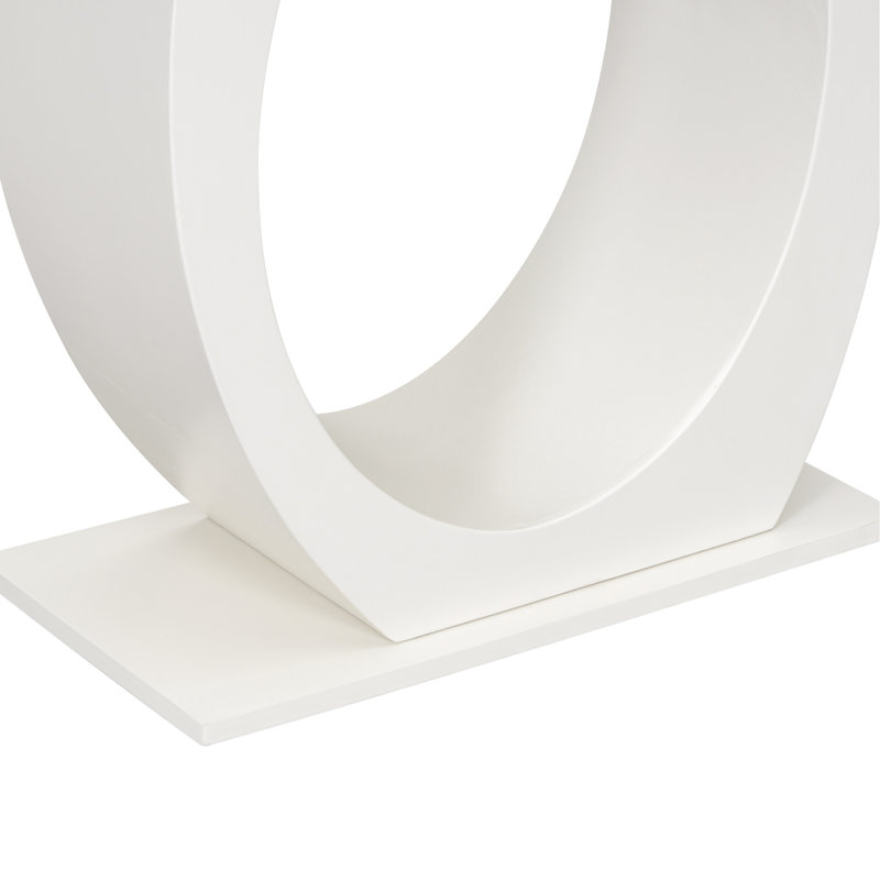 Console chic avec base en forme d'œuf. Beige +. 40,37 po P, 15,6 W, 31,53 H. Capacité de poids de 220 lb. Profondeur, largeur, hauteur de l'accessoire de salon. Décoration intérieure