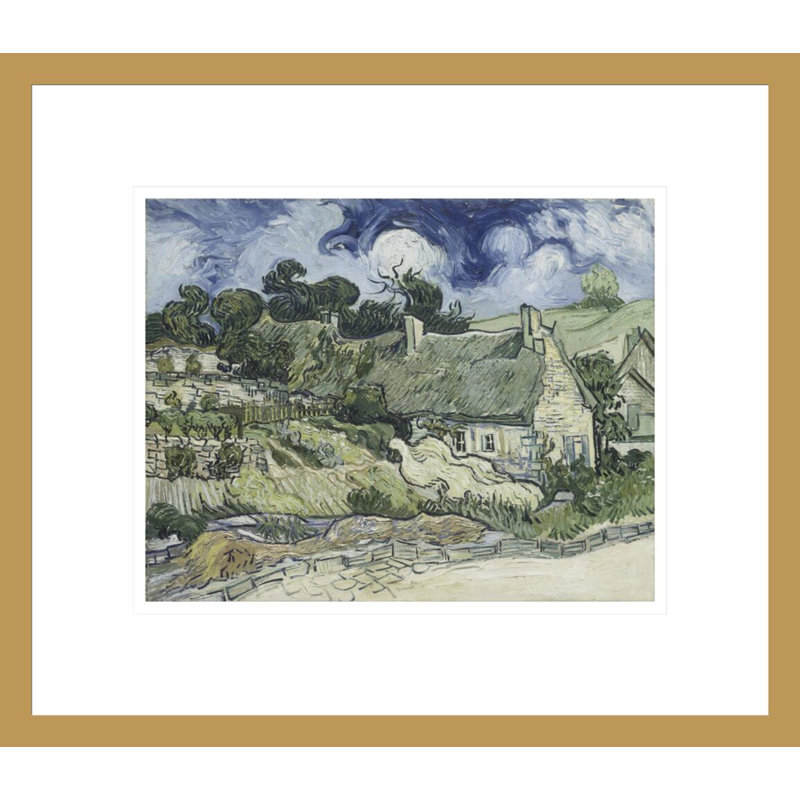 Chaumières à Cordeville par Vincent van Gogh, impression giclée encadrée, H 13,75 po x l 15,87 po