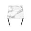 Table contemporaine 3 pièces avec plateau en stratifié aspect marbre blanc et métal