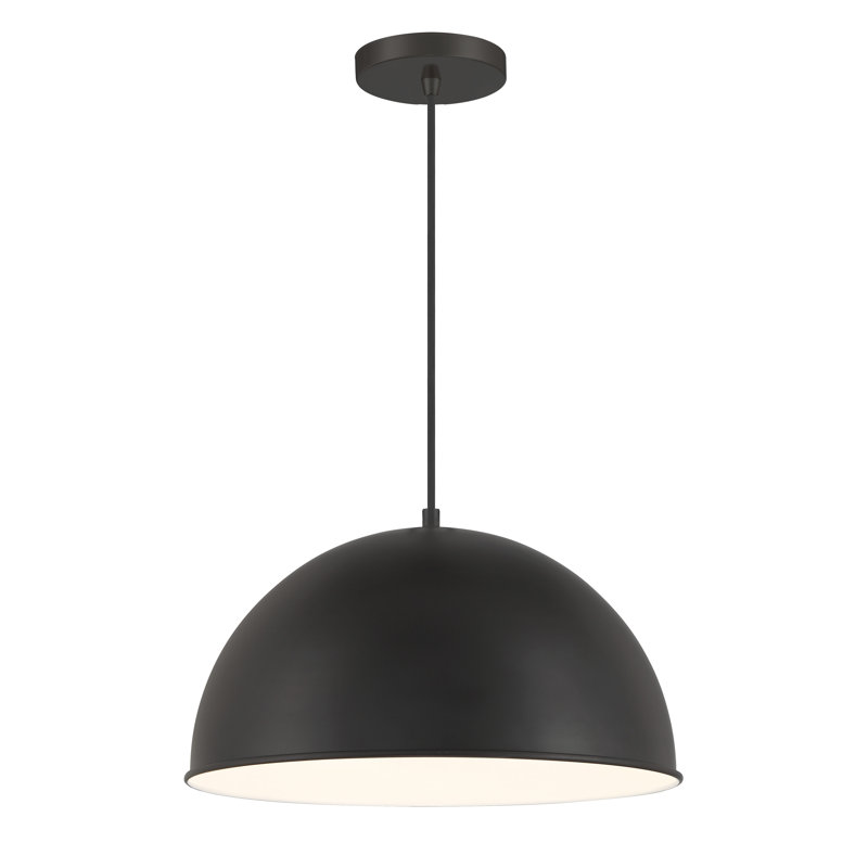 Luminaire suspendu en forme de dôme à 1 lumière Britan, Charbon
