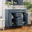 Meuble-lavabo 36 po avec lavabo supérieur, armoire de rangement moderne avec 2 portes à fermeture douce et 2 tiroirs, meuble-lavabo simple-251780903