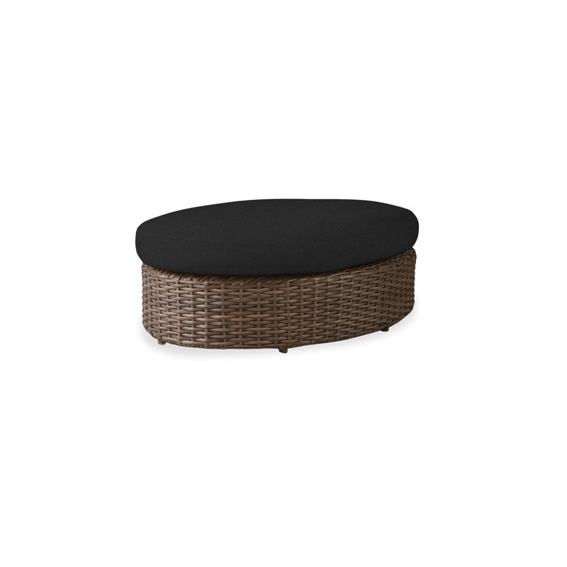 Largo Outdoor Ottoman Patio Ottoman, Canvas Black Sunbrella® Canvas
