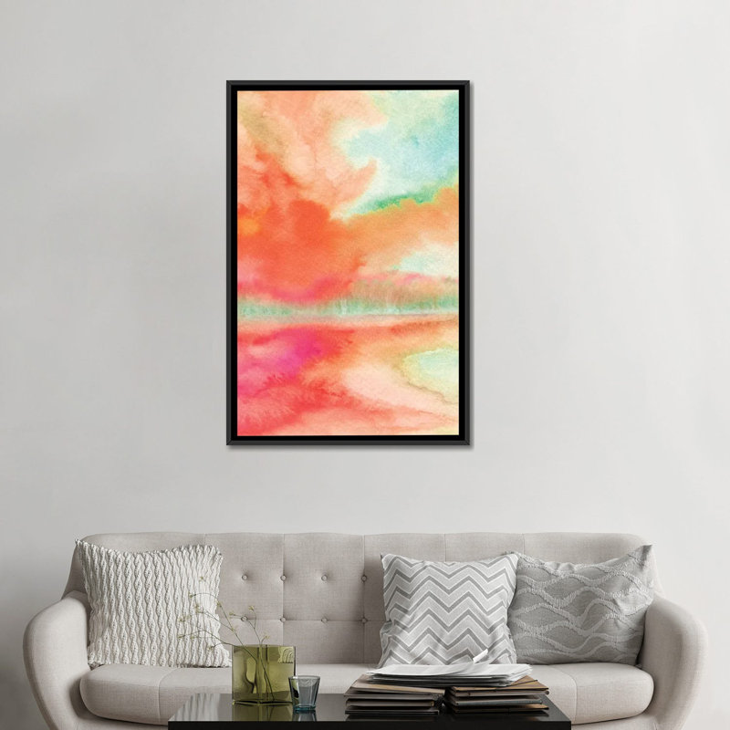 «Abstract II» par Marco Gonzalez, reproduction sur toile tendue, H 26 po x l 18 po x P 1,5 po, Toile encadrée noire