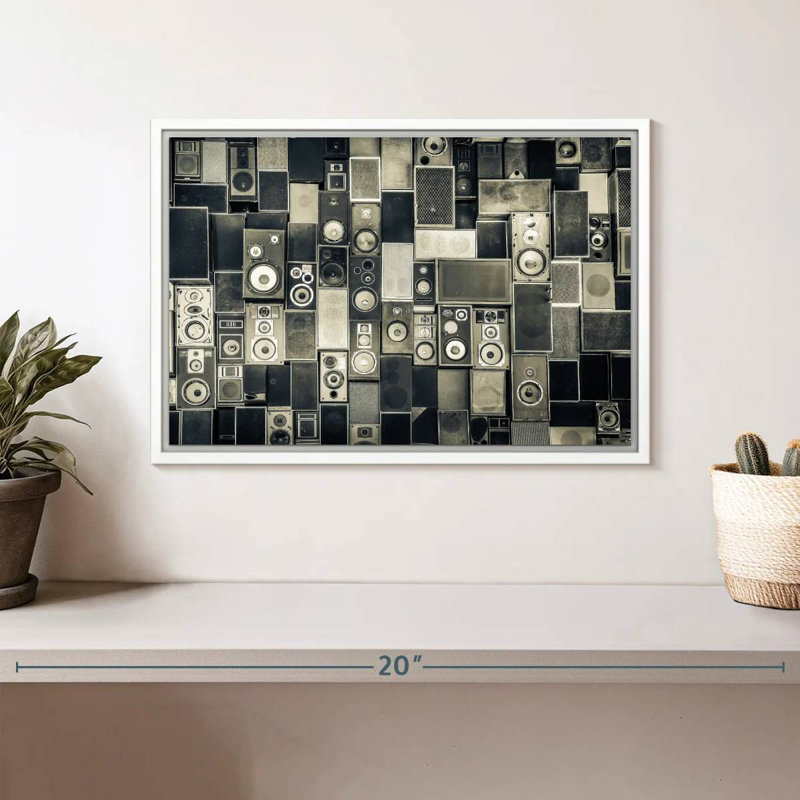 Haut-parleurs monochromes sépulvéda, Cadre flottant blanc, 13 po x 9 po