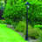 Pagoda Bulb Black 1-Light 87" H Solar Powered Lamp Post