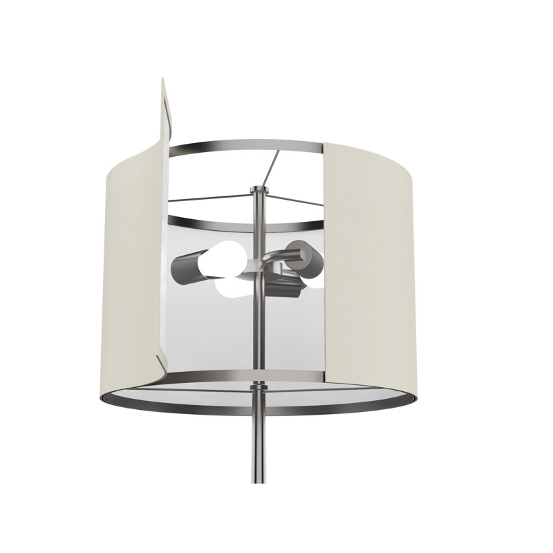 Abat-jour tambour en plastique / coton Drum, Blanc