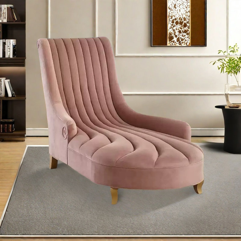 Chaise ergonomique élégante, Rose, Accoudoir à gauche (vu de face)