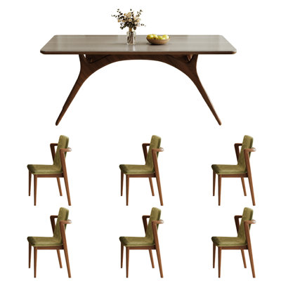 French retro simple rectangular dining table set