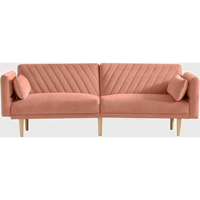 Canapé-lit futon en tissu 78 po, canapé, canapé, Rose clair