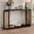 Narrow Console Table With Unique Irregular Top Design, Entryway Table With Open Shelf, Rattan Sofa Table For Living Room Hallway And Entrance-881426378