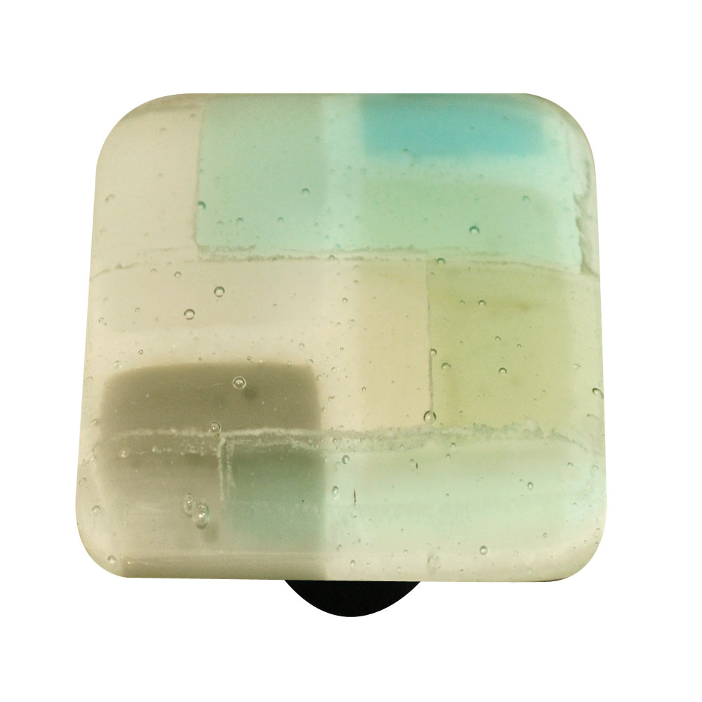Mosaic 1.5" Length Square Knob Aquila Art Glass Knob 