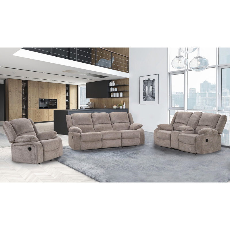 Fauteuil inclinable manuel avec accoudoirs à coussin supérieur Moka