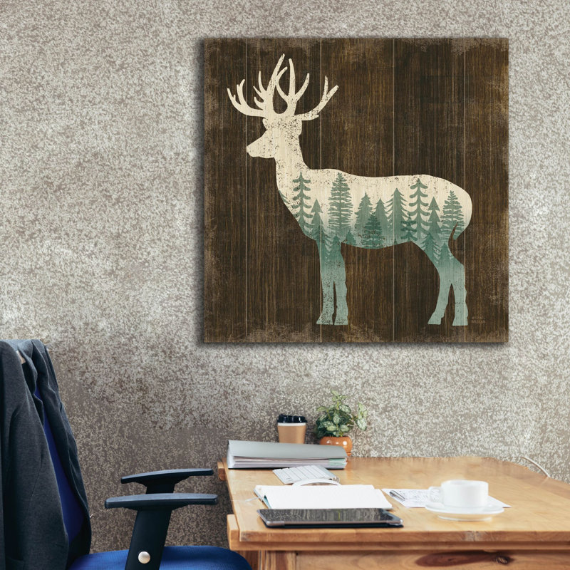 "Epic Graffiti", "Simple Living Deer Silhouette" par Michael Mullan, art mural sur toile, H 37 po x l 37 po x P 1,5 po