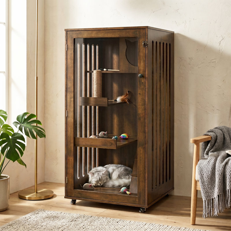 Armoire pour chat Aldercrest, Brown Oak