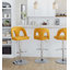 Tabouret de bar pivotant réglable et repose-pieds arrondi en T - ensemble de 2-143546745-143990973
