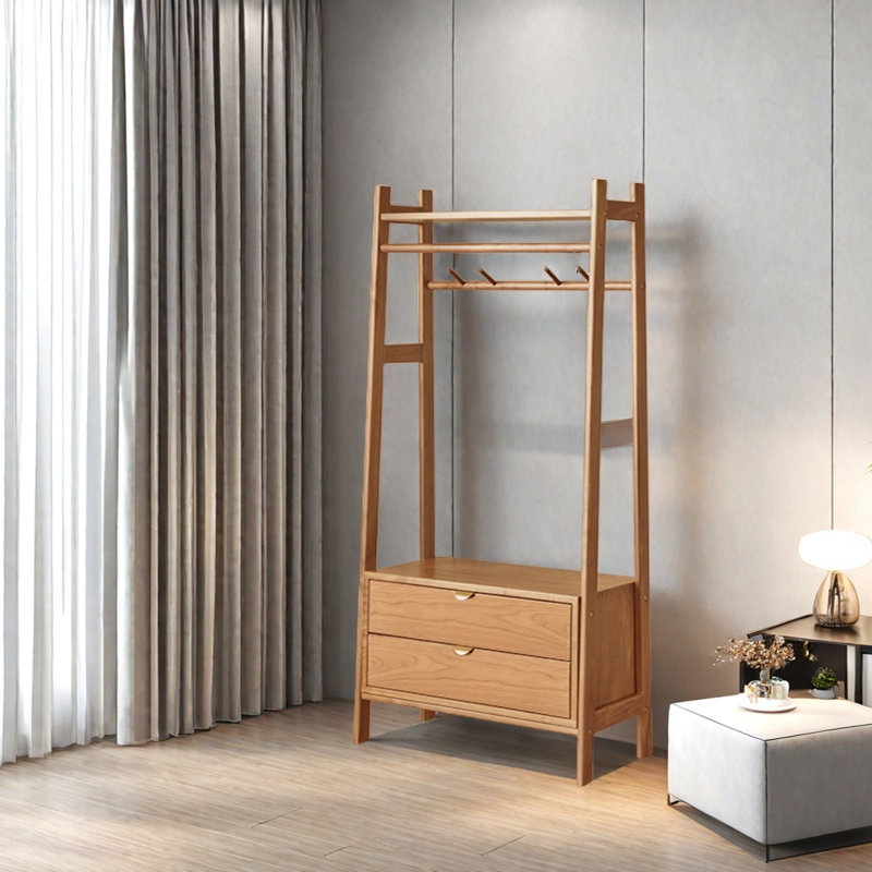 Portemanteau compact avec grand rangement, Brun jaunâtre