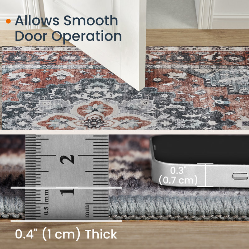 Autavia Area Rug, Non-Slip Carpet, Traditional Vintage Style, Machine Washable, Rectangle 5*8