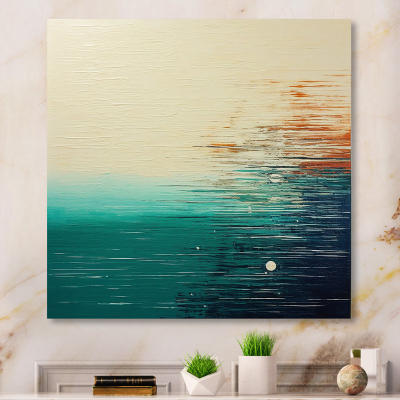 «Minimalistic Essence Beach II - Minimalisme», art mural, Toile tendue, H 36 po x l 36 po x P 1,5 po