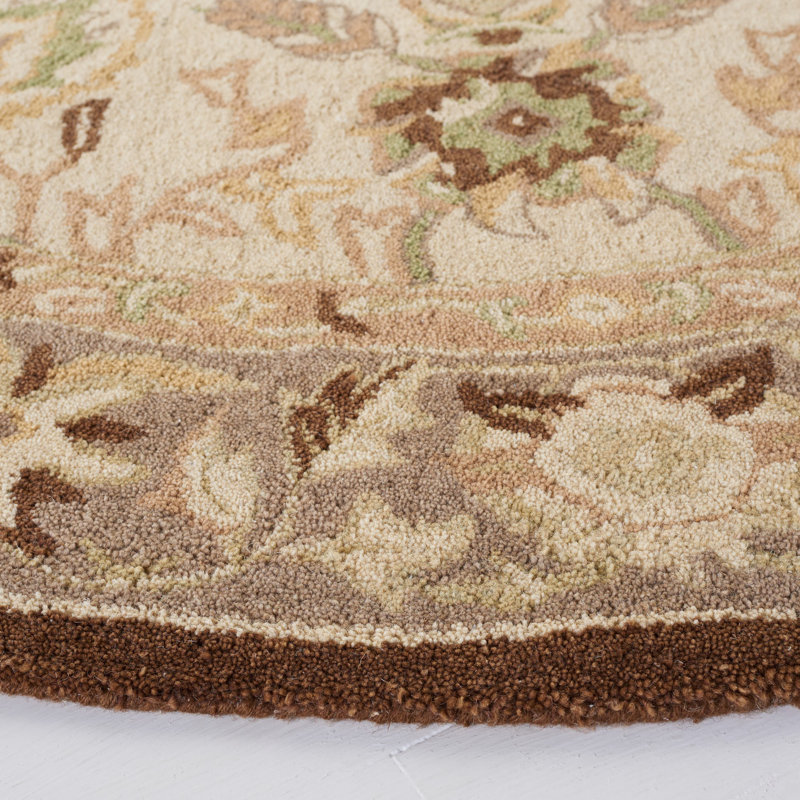 Tapis oriental en laine touffeté à la main Tingley, Rond 6 pi
