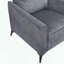 Chaise d'appoint moderne en microfibre, support à ressorts ensachés et pieds en métal noir