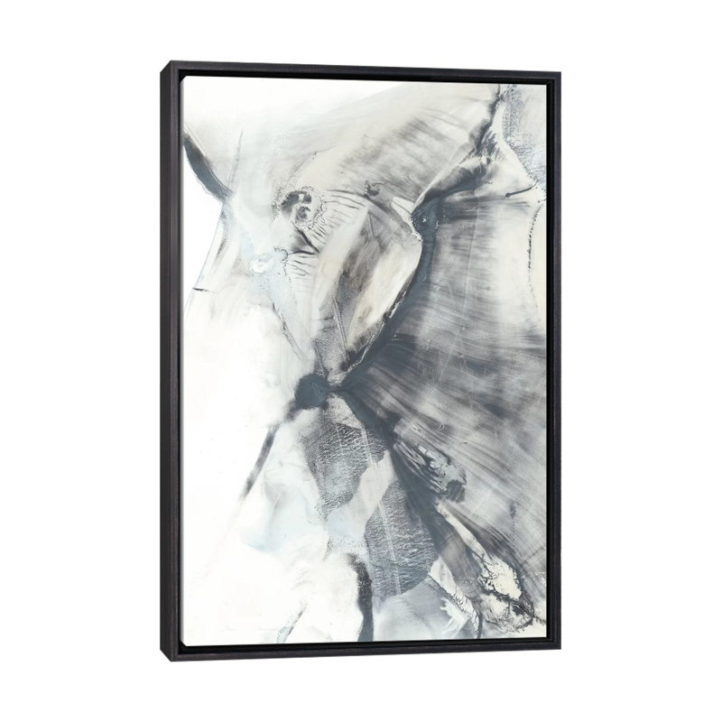 Reproduction d’art, "marbled Grey I" par Ethan Harper, Toile avec cadre noir patiné, Pas de tapis, H 26 po x l 18 po x 1,5 po