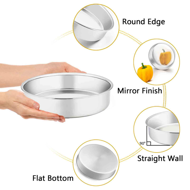 Stainless Steel Round Non-stick Baking Tier Cake Pans Set