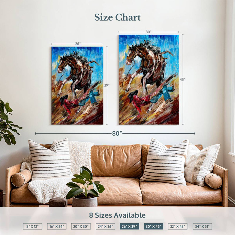 Lelar Fallen Cowboy, 39" H x 26" W