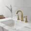 Robinet de lavabo de salle de bain 3 trous avec bonde escamotable et 2 poignées-120650293