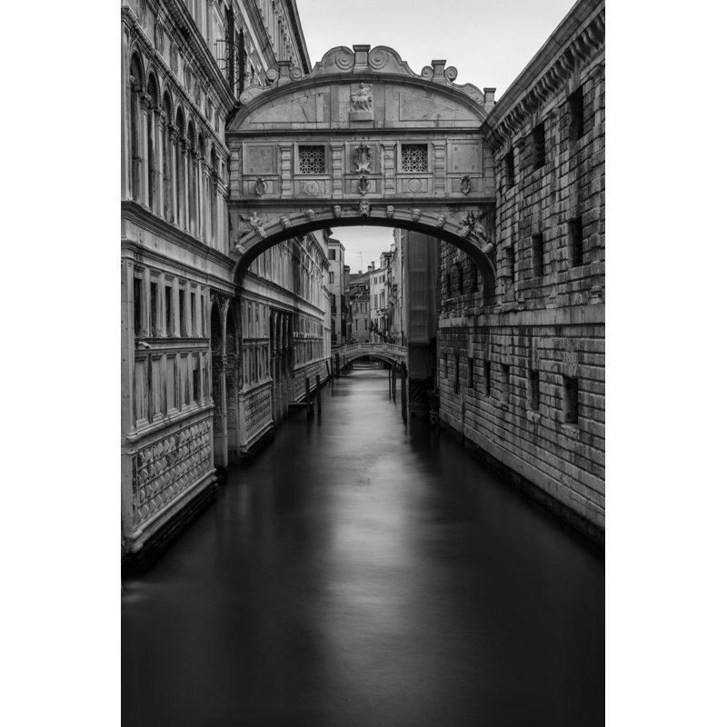 B&W Bridge Of Sighs by Danny Head - Wrapped Canvas Print, 122cm H x 81cm W