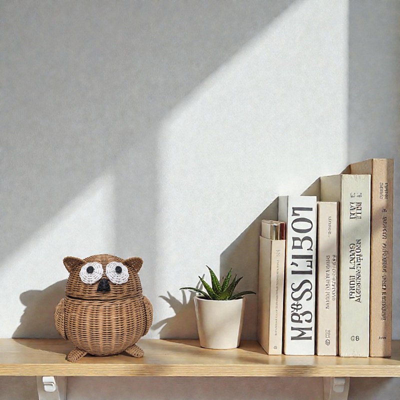 Panier en rotin Millwood Pines, H 7 po x l 6,5 po x P 5,5 po, Brun