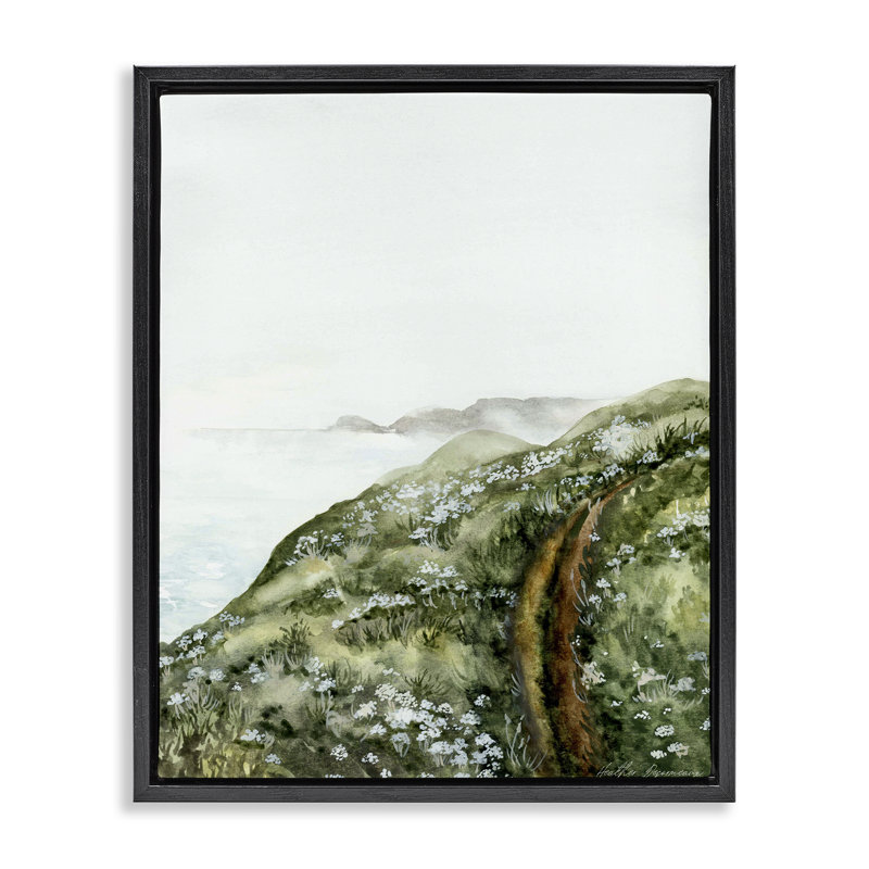 «Cliff Landscape Subtle Abstraction», art par Heather Desormeaux, Cadre flottant noir de jais, 21" H x 17" W