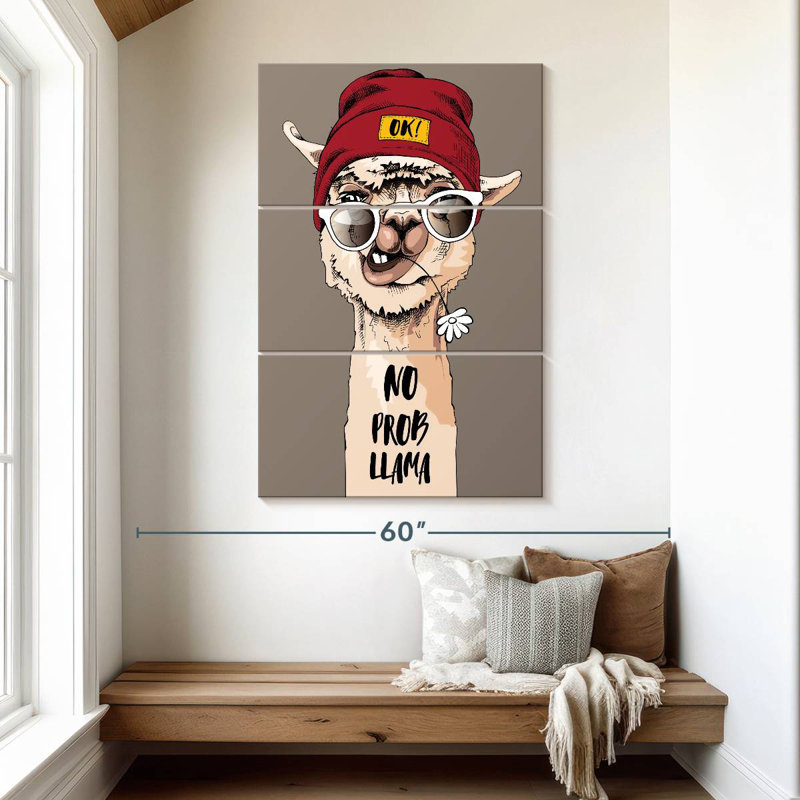 Tergel Hipster Llama, 50" H x 32" W