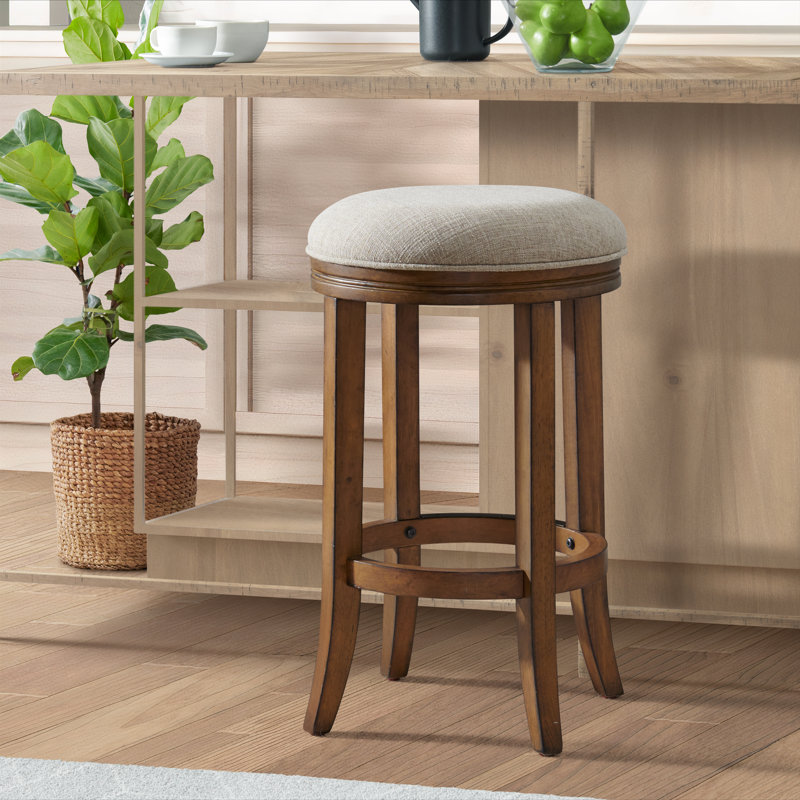 Natick 25.5" Upholstered Counter and Bar Stool with Solid Rubberwood Frame , Counter Stool (25.5'' Seat Height), 1