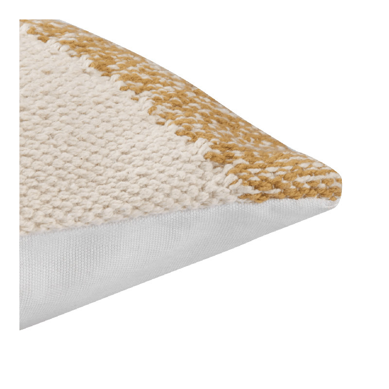 Cotton Yellow Square Throw Cushion