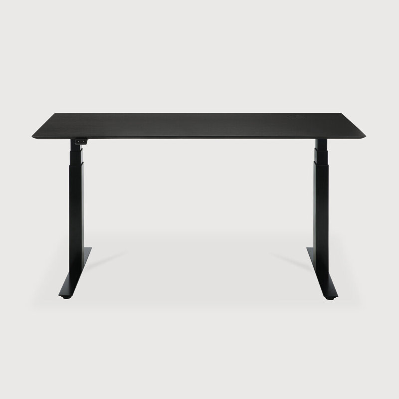 Bok Standing Desk, 25" H x 63" W x 31.5" D, Oak Black/Black