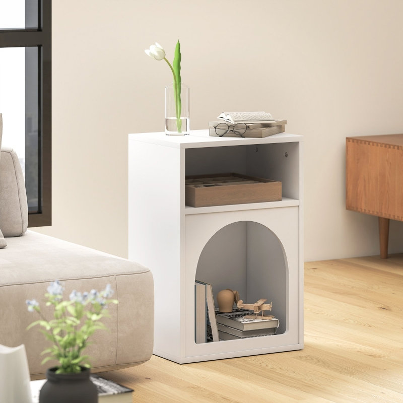 40 cm W Bedside Table, White