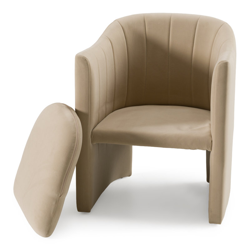 Fauteuil en velours Kidman, Velours beige