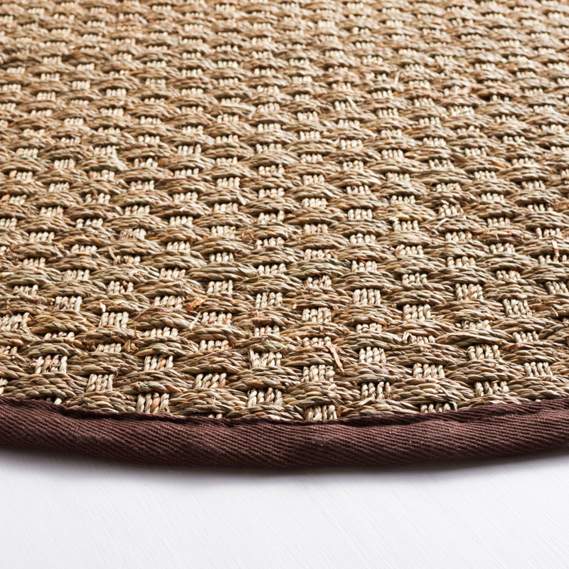 Debroh Natural Fiber Seagrass Solid Color Rug, Rectangle 3' x 5'