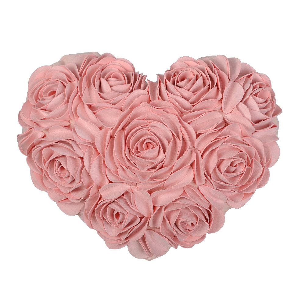  3D Flower Throw Pillow Cover Aesthetic Valentines Day Accent Pillow Case Cushion Cover JWH 