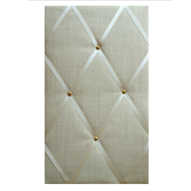 Fabric Covered, 48cm H x 28cm W, Ivory/Gold