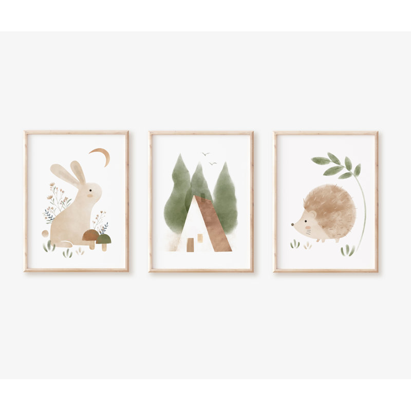 Ensemble de reproduction d'art Woodland - impressions sans cadre, H 18 po x l 14 po x P 0,2 po