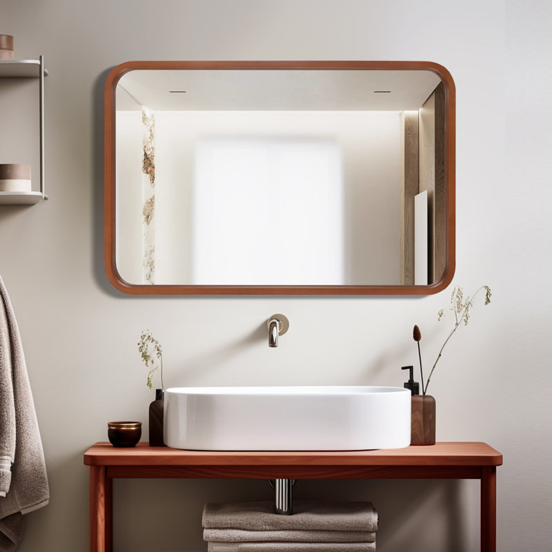 Miroir mural Sarwat, Noyer, 36 po x 24 po