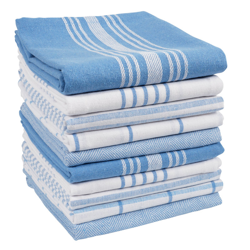 Ensemble de 10 torchons de cuisine Soho, 18 x 28, French Blue